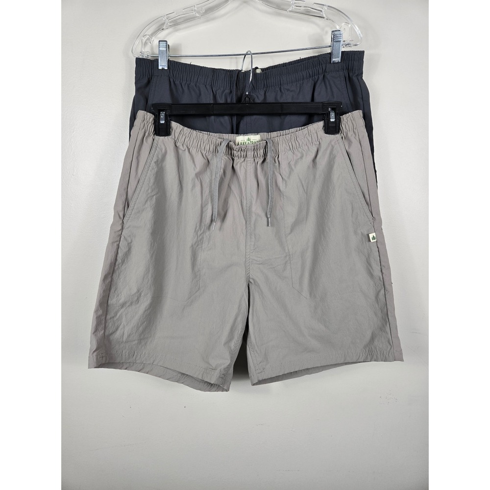 Lake & Trail Mens 2 Pack Nylon Stretch Adventure Shorts Gray Charcoal Large 6in
